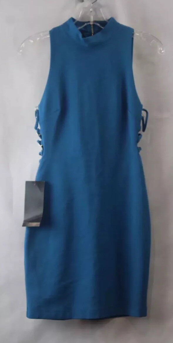NEW NWT Women's Bebe Cyan Blue Side LaceUp CutOut Mock Neck Bodycon Dress Size S | eBay NEW NWT Women's Bebe Cyan Blue Side LaceUp CutOut Mock Neck Bodycon Dress Size S | eBay