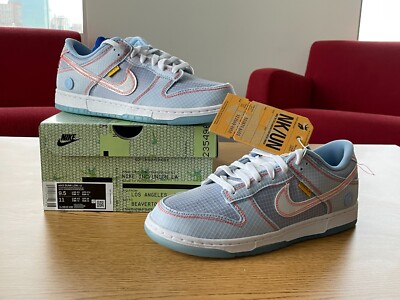 Nike x Union LA Dunk Low Passport Pack Argon Blue White DJ9649-400 | Size 9.5