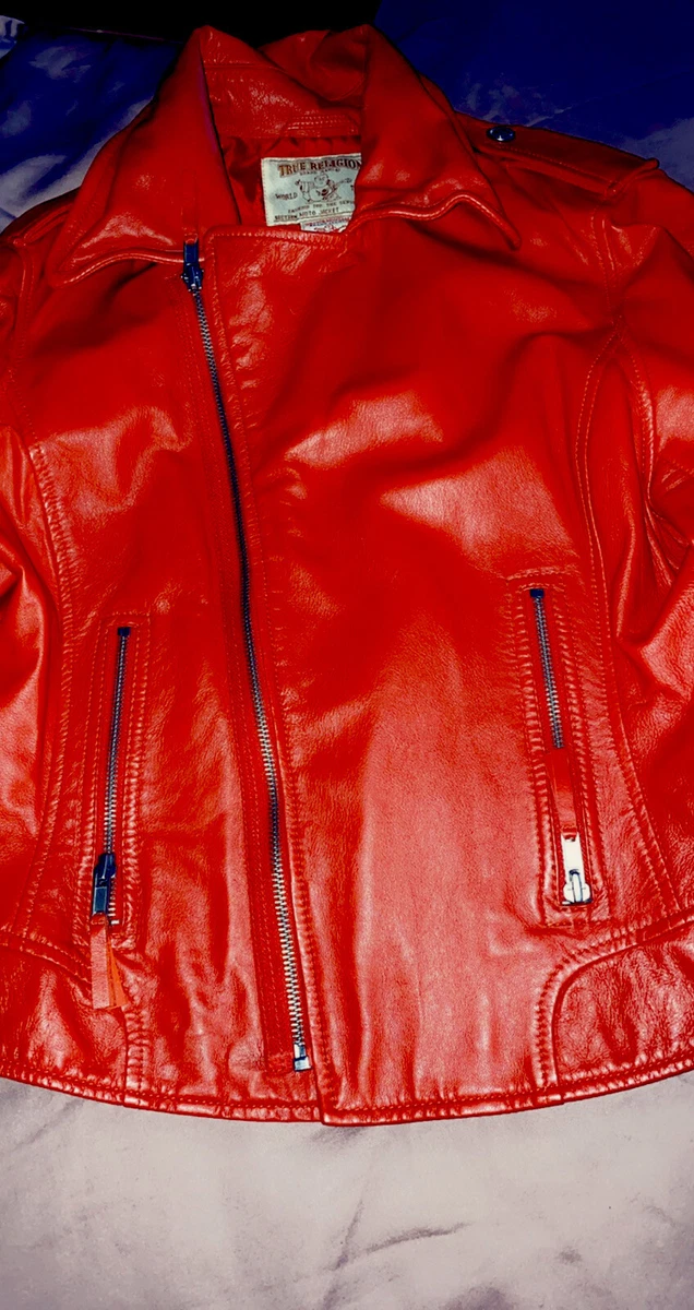 True religion 2025 red leather jacket