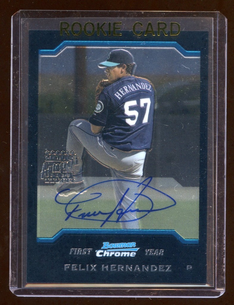 FELIX HERNANDEZ 2004 BOWMAN CHROME RC AUTOGRAPH AUTO SP BEAUTIFUL SIGNATURE HOT
