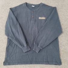 vintage champion henley shirt fleece lined mens XL made in USA chest logo