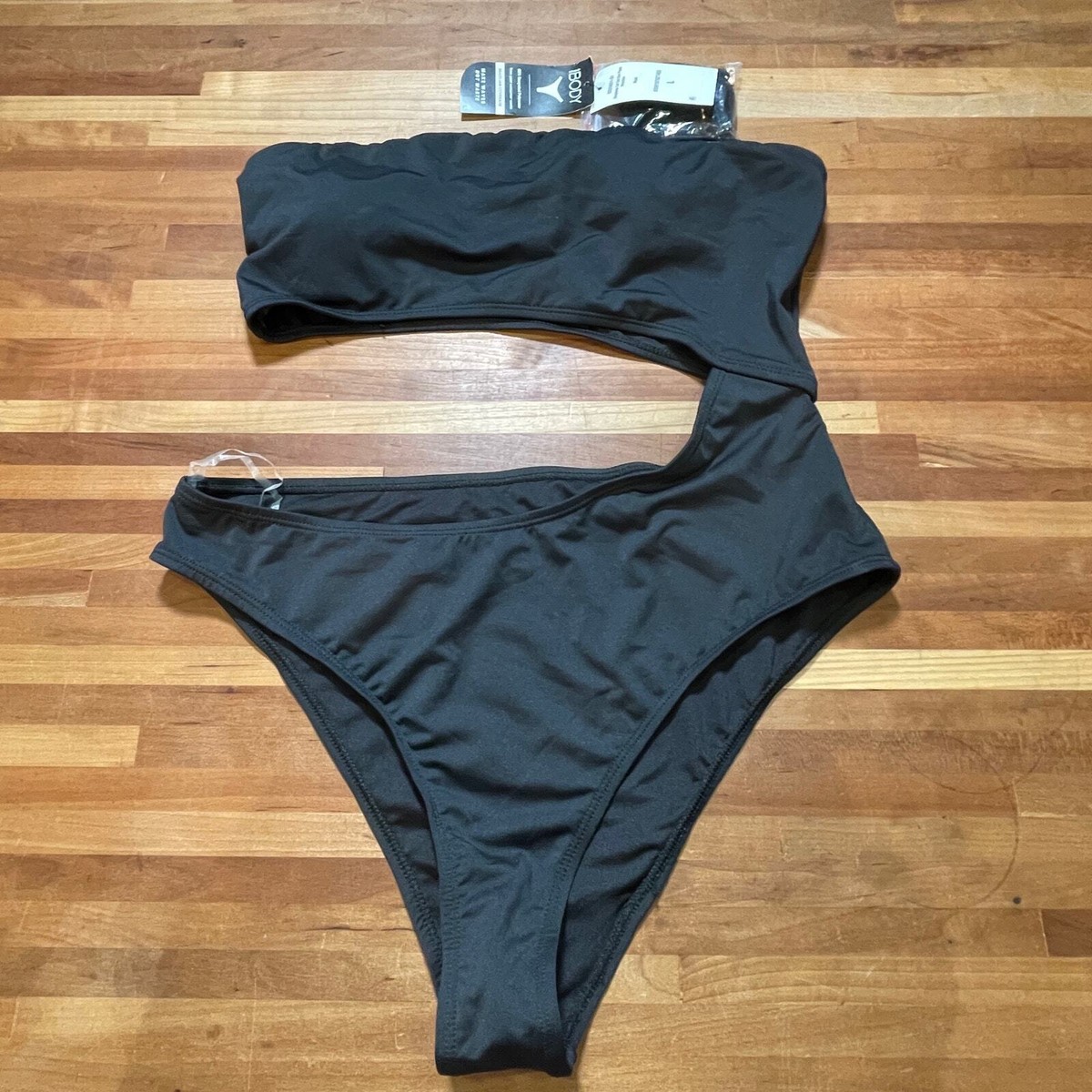 Cotton on Women's Strapless Cutout Brazilian One-Piece Swimsuit