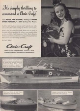 Actress Peggy Ann Garner for Chris-Craft Cabin Cruiser ad 1946