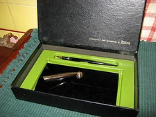 NIB Pen Set SHEAFFER'S 3204J w/ 5SKD 14K GOLD Nib pen, Vitrolite Base, ELDON Box