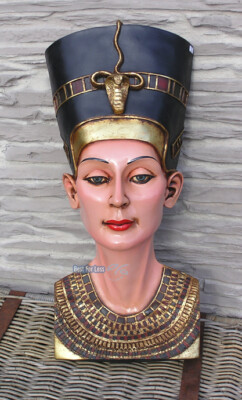 NOFRETETE WANDFIGUR STATUE SKULPTUR ÄGYPTEN ÄGYPTISCHE FIGUR WAND BILD DEKO NEU