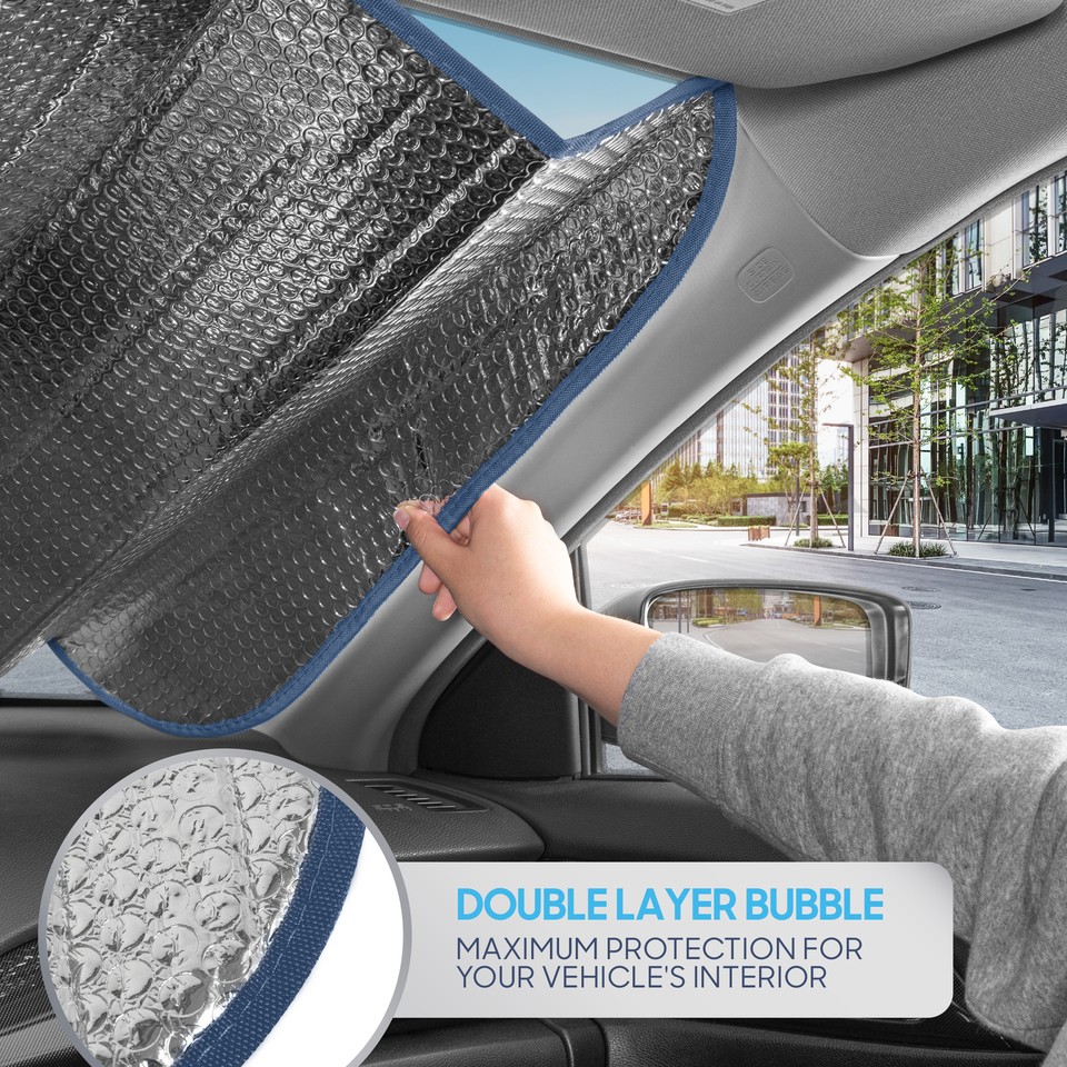 Retractable Car SUV Front Windshield Sun Shade Visor Window UV Block Cover Kit E - Foto 10