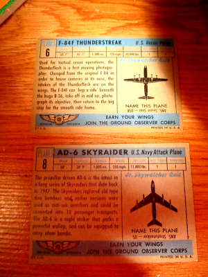 世界のエアライン６ 2) VINTAGE 1957 Topps Planes of the World Cards US FIGHTERS-#8 AD