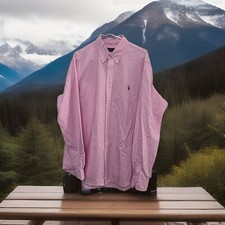 Ralph Lauren Men s Long Sleeve Button Down Shirt Pink Checkered Size XL