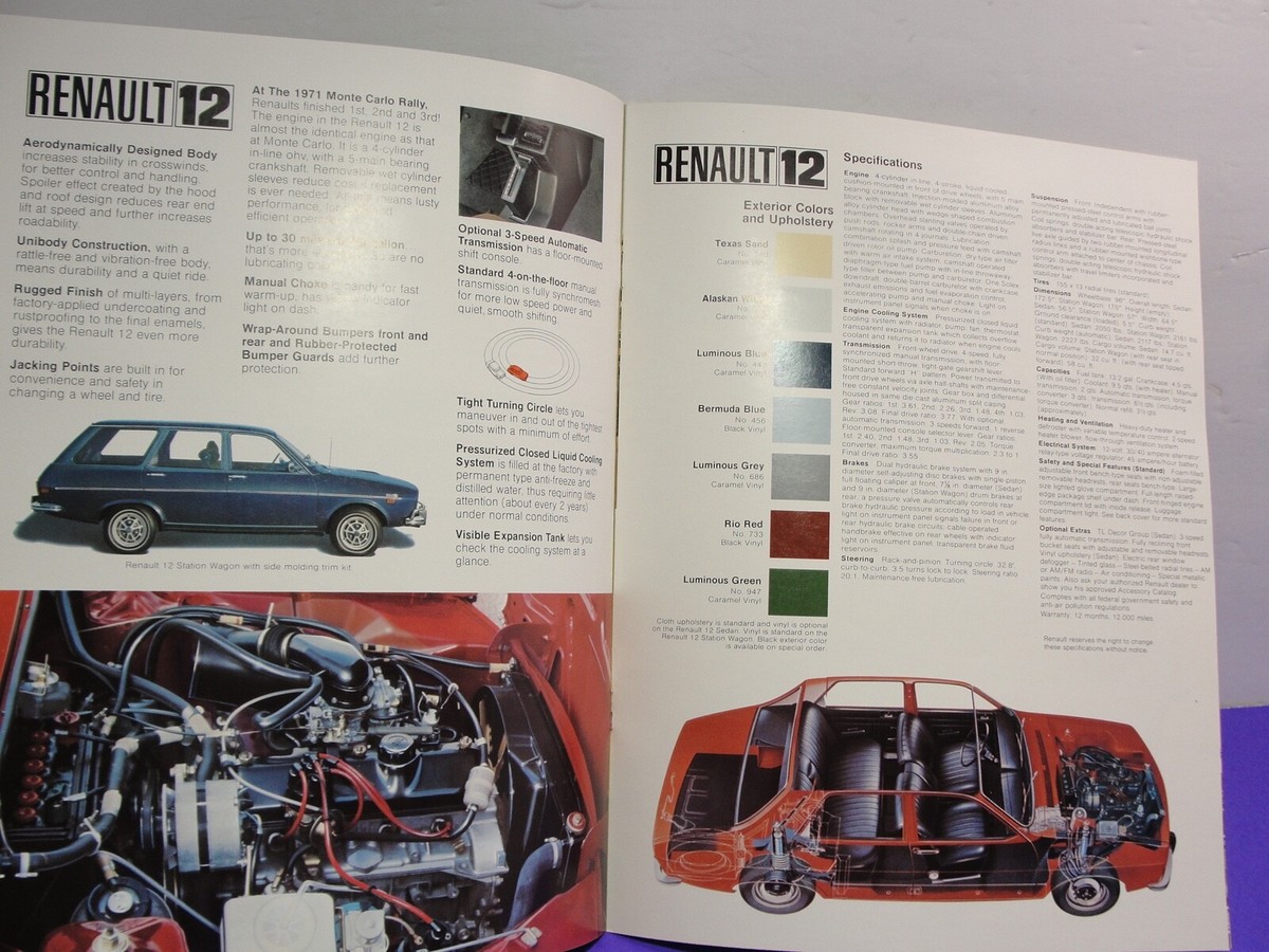 Vintage 70's Renault Car Brochure | eBay
