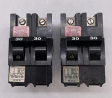 2 PACK- FPE Federal Pac Stab-Lok NA230 30Amp 2-Pole 30A 2P Circuit Breaker THICK