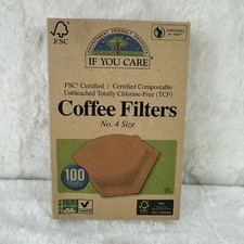 If You Care FSC Certified Compostable Coffee Filters No. 4 Size 100 Count Sealed