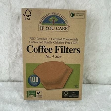 If You Care FSC Certified Compostable Coffee Filters No. 4 Size 100 Count Sealed