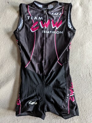 LOUIS GARNEAU Sprint Skin Suit Tri Triathlon Womens XS Cycling Padded Shorts