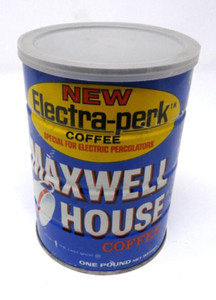 Vintage Maxwell House Electra Perk Coffee 32 Oz. 2 LB.  Rustic Tin Can Large