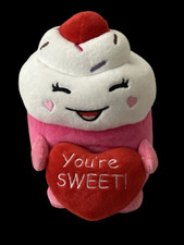 7" Russ Pink White Cupcake with Red Heart - You're Sweet Plush