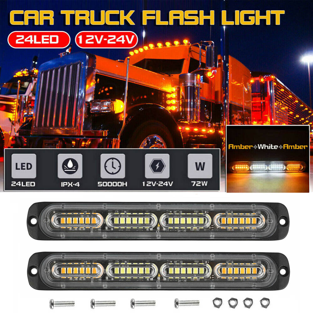 EASE2U E Led Strobe Lights For Trucks Vehicles Suvs, 12-24 8pcs Emergency Warning Caution Hazard