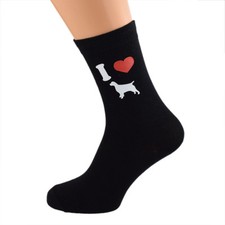 I Love Springer Spaniel Design Mens Black Socks UK Size 5-12 - X6N188