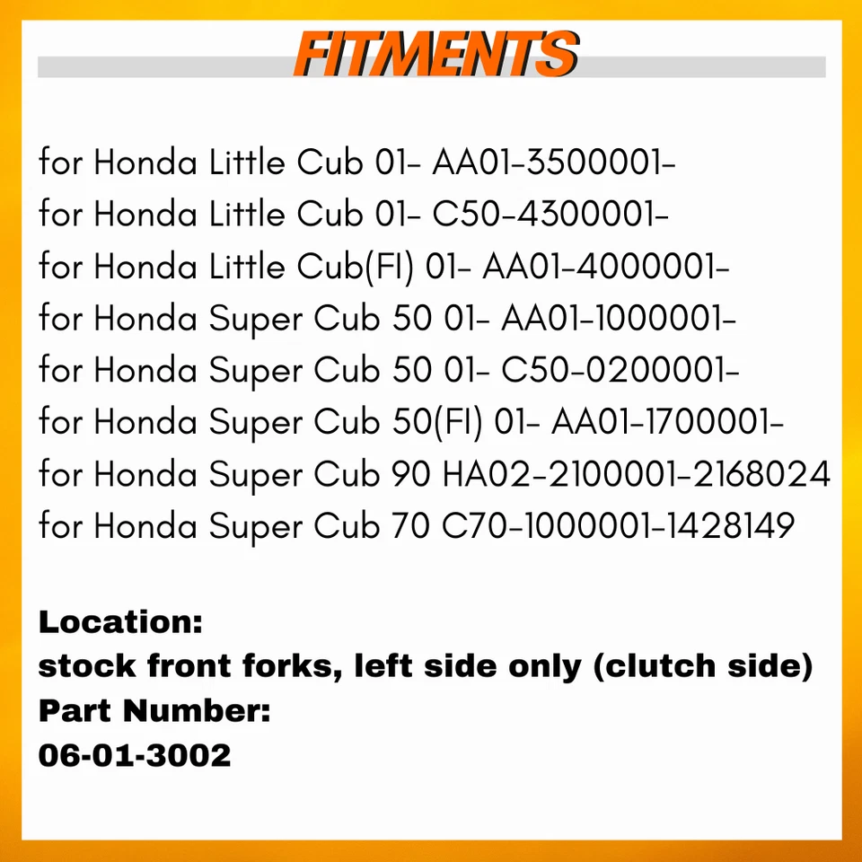 06-01-3002 Front Fork Damper for Honda Super Cub 50 70 90 Little Cub AA01 C50 - Image 2 of 4