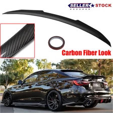Rear Trunk Spoiler Wing Carbon Fibre Look For 2014-2022 Infiniti Q50 JDM Custom