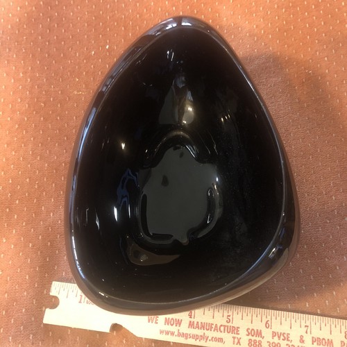 Frankoma Pottery Footed Planter Black Onyx Free Form Bowl 234 - Picture 5 of 7