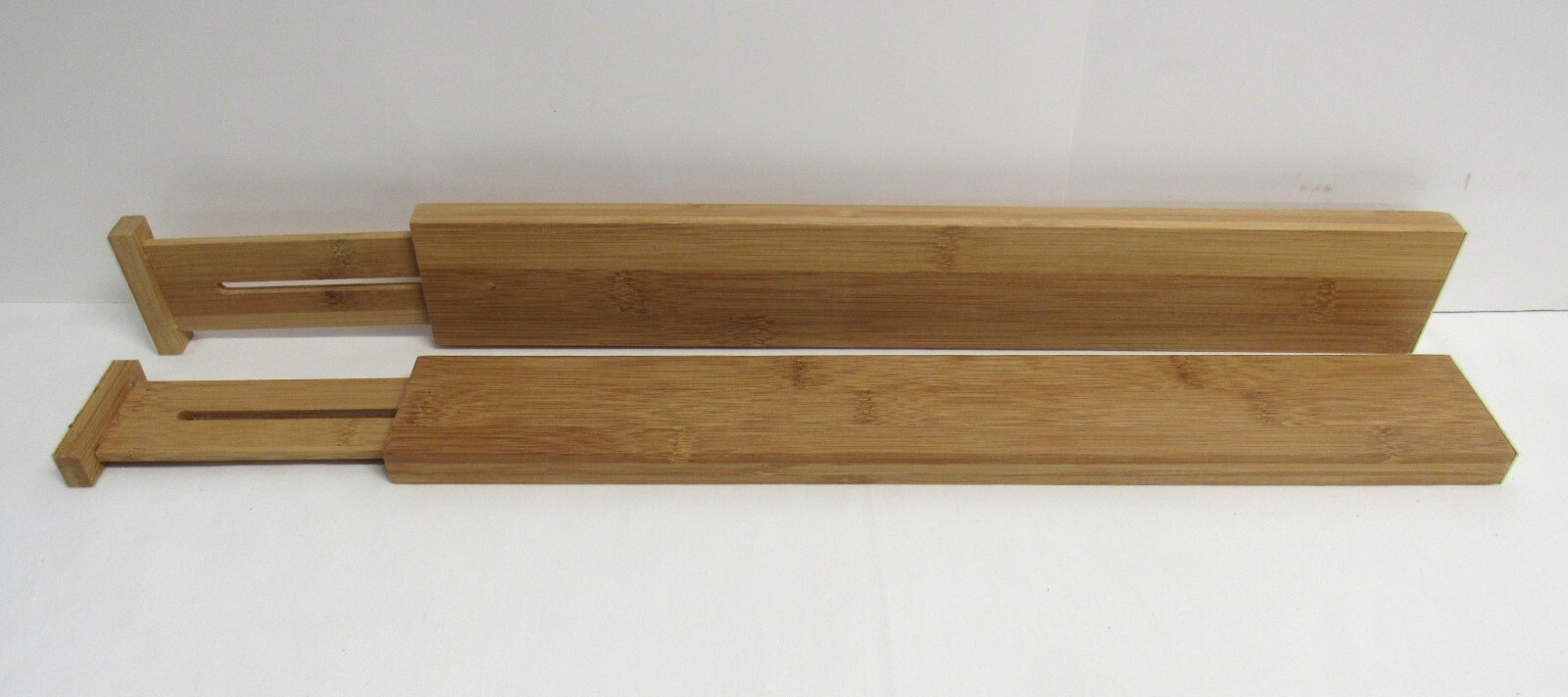 Bamboo Drawer Dividers Set of 2 Adjustable 17.5 to 22 Inches NWOT