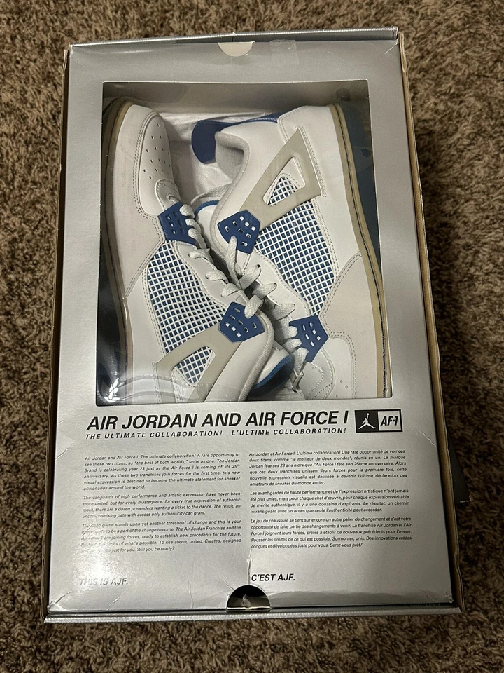 Nike Air Jordan Fusion 4 2009 azul militar 364352-141 talla 13 Deadstock raro Foto 4 de 4