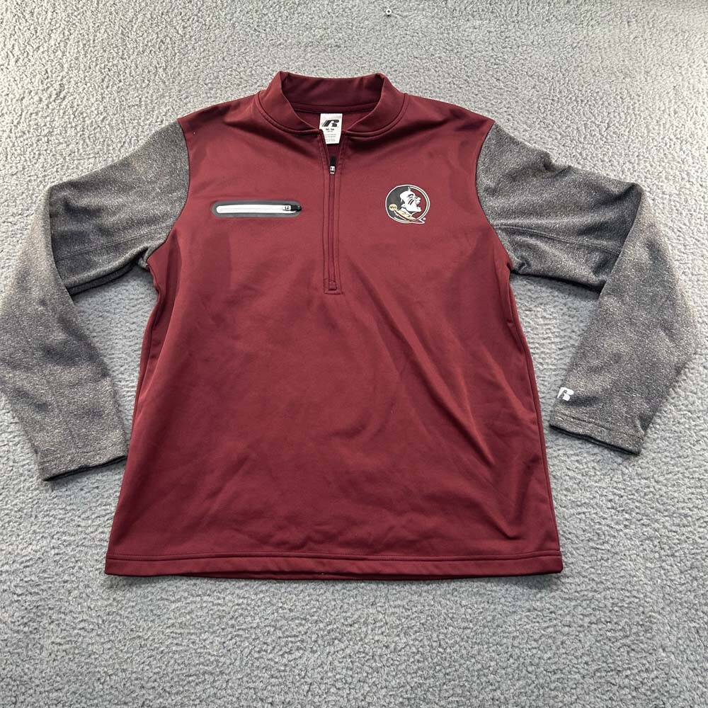 Florida State Seminoles 1/4 zip Team Apparel Logo Sweatshirt Russel