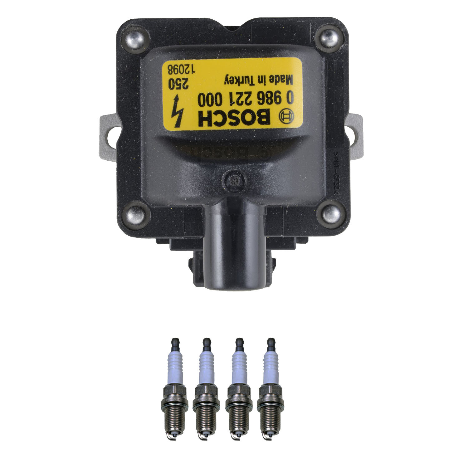 Bosch 1 Ignition Coil Denso 4 U-Groove Spark Plug Kit For Golf Jetta G20 80 L4