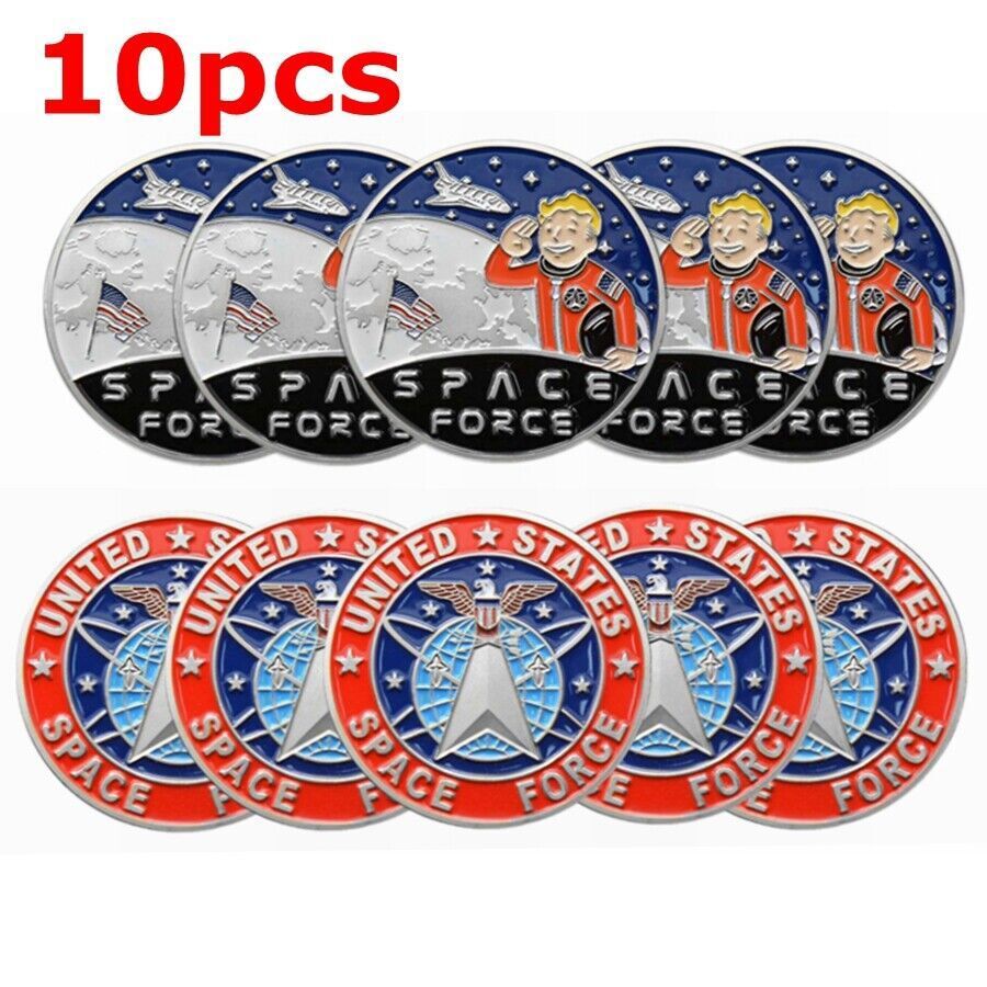 10PC United States Space Force Challenge Coins Commemorative Collectible Silver