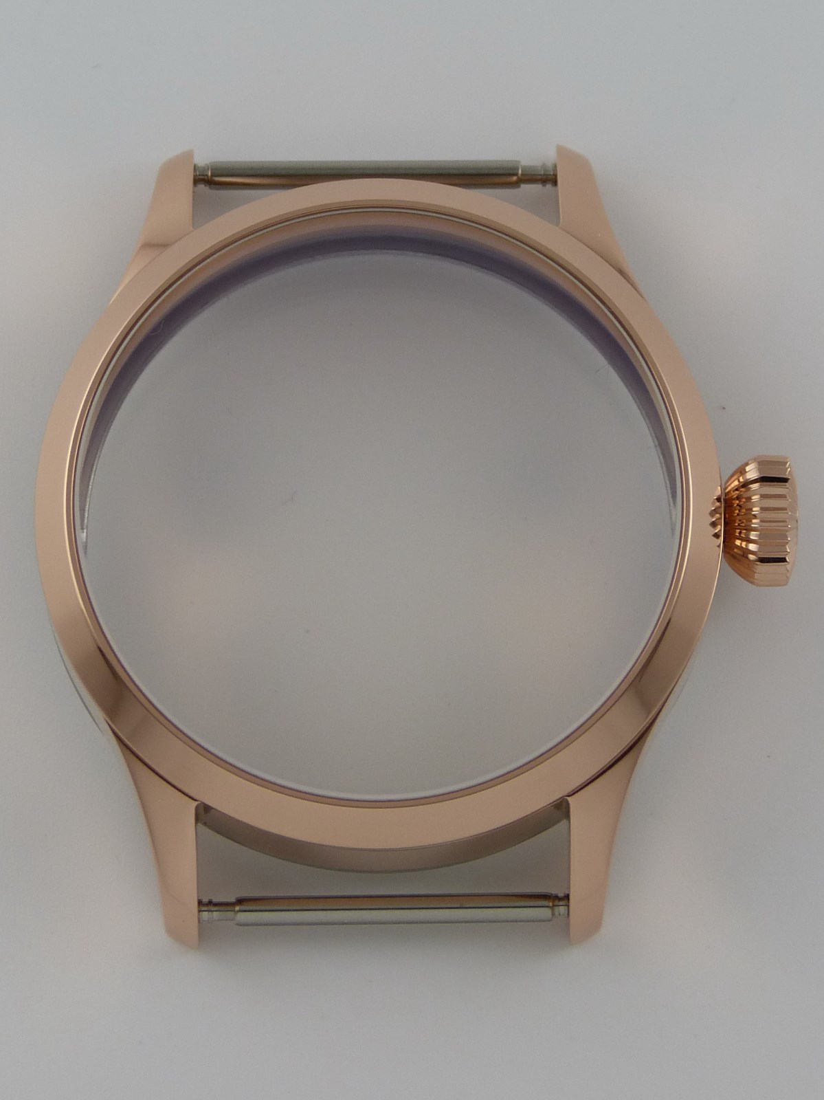 Boîtier montre Pilot 41mm verre saphir et finition or rose brossé