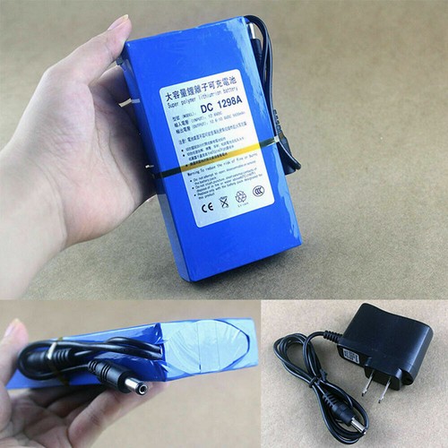 Super Polymer Rechargeable Li-ion Battery Pack DC 12V 9800mah DC1298A W/ Charger - Picture 4 of 7