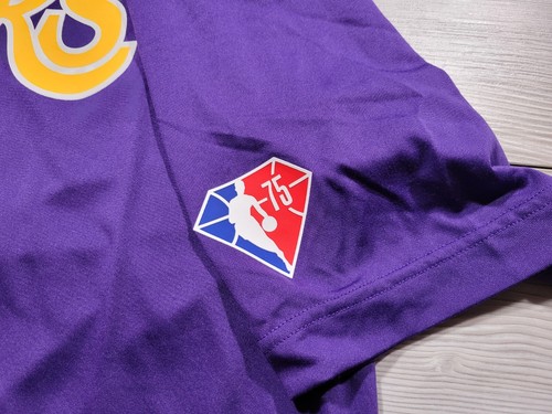 Nike LA Lakers NBA 75th Anniversary TEAM ISSUED T-Shirt Purple Men's Sz L-Tall - Picture 3 of 7