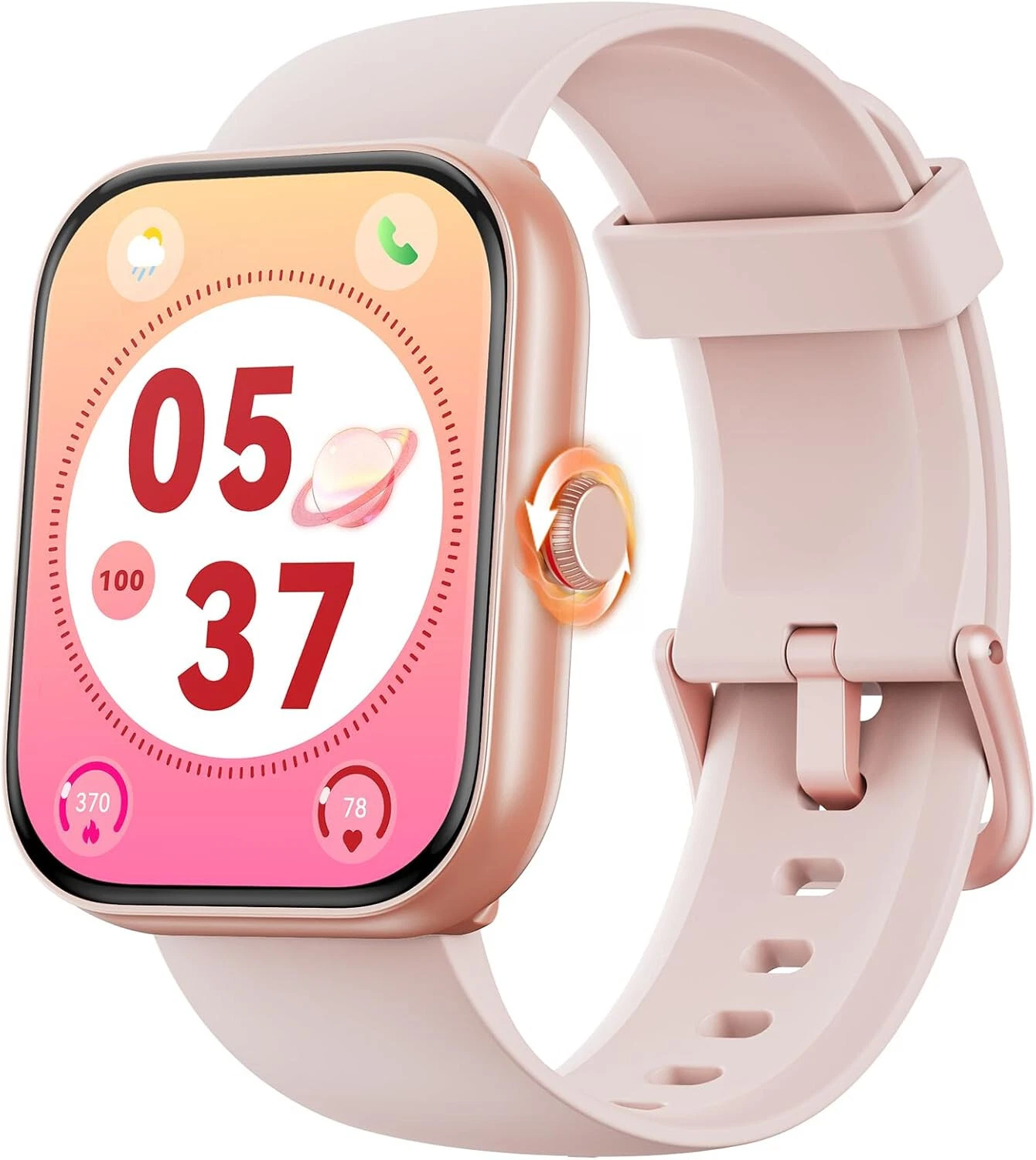 Smart Watch Women Men for Android iOS Fitness Watch Heart Rate Monitor Pedometer Pink