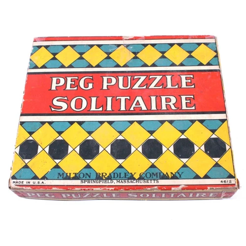 VINTAGE Peg Puzzle Solitaire - Milton Bradley Board Game - 1930s - VERY RARE