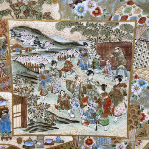 Japanese Meiji Period (1868-1912) Satsuma Dish Plate Shuzan Yasuda company - Picture 7 of 12