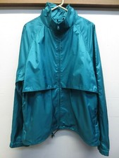 EUC Vintage 1990s Eddie Bauer Teal Blue Sac Jack Vented Hooded Windbreaker Large