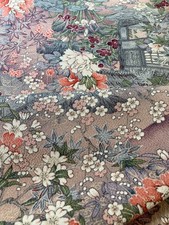 Japanese kimono silk fabric / Chirimen crepe fabric, dusty pink J18