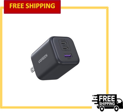 UGREEN 45W USB C GaN 3-Port PPS Fast Wall Charger iPhone Galaxy, Matte Black