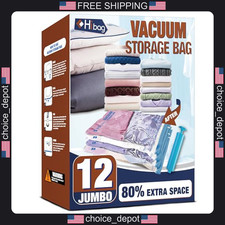 12 Jumbo Vacuum Storage Bags for Bedding and ...