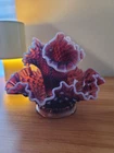 Vintage Fenton Plum Opalescent Hobnail 7" Epergne Excellent Condition