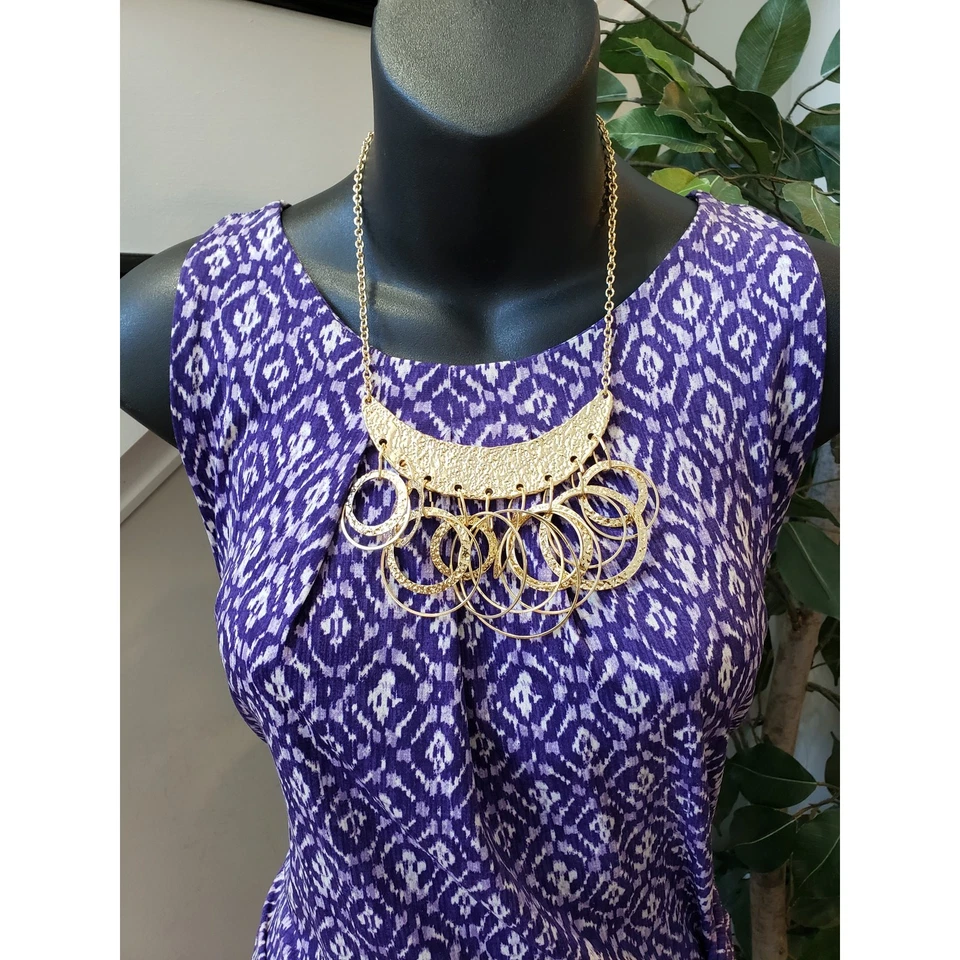 Michael Kors Sheath Dress Womens Small Purple Polyester Round Neck Back Zip - Image 2 of 4