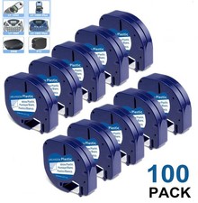 Image of Dymo 91201 LetraTag Refill Black on White Plastic Label Tape 12mm for LT-100H