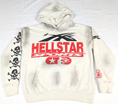 Hellstar Sports 'If You Don t Like Us Beat Us' Hoodie Mens Size Medium Beige Red