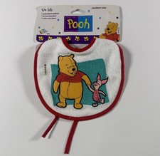 vintage Disney 1995 Winnie the pooh and piglet baby tie back bib new