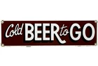 VINTAGE COLD BEER TO GO PORCELAIN SIGN LIQUOR STORE GAS STATION PUMP PLATE OIL