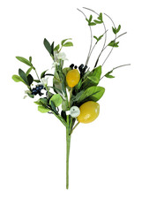 Lemon and Blueberry 17" Floral Pick Wreaths Swags Spring and Summer Decor