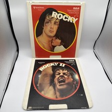 Rocky 1, 2 CED Videodisc Sylvester Stallone 2 disc Lot Tested