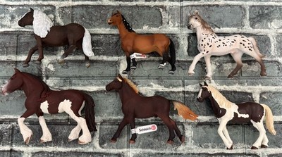 Schleich AM Limes 69 Lot Of 6 Horses Stallions Mare Foals Western Farm Animals