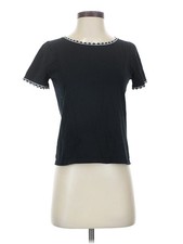 L.K. Bennett Women Black Short Sleeve Top XS