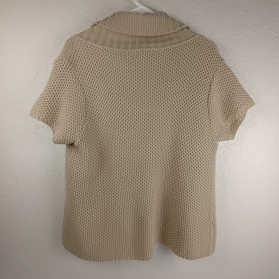 Cárdigan Suéter Art & Soul Para Mujer Manga Corta Pequeño XL Tostado Hecho en EE. UU. Foto 3 de 4